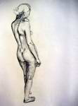 1997 weiblicher Akt 3, 30x48cm, Graphit auf Papier